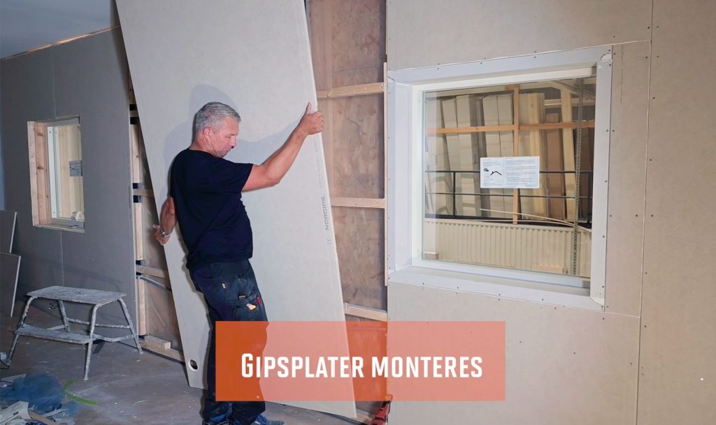 Montering av listefritt vindu: Steg 17. Gipsplate monteres